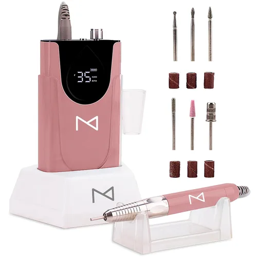 Vista 15 de M Max - Taladro de uñas profesional - Taladro de uñas con motor 2 en 1 sin escobillas - Eléctrico, inalámbrico, carcasa de aleación de aluminio