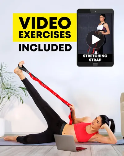 Vista 9 de Stretching Strap with Loops, Non Elastic Stretch Band for Physical Therapy