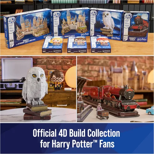 Vista 6 de 4D Build, Kit de modelo 3D de Hogwarts Express de Harry Potter, coleccionables de Harry Potter y decoración de escritorio, rompecabezas