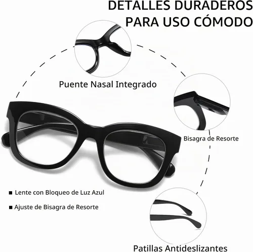 Vista 2 de Fashion- Readers for Women - Stylis Style Reading Glasses with Blue Light Blocking and Spring Hinge 3 Mezclar a