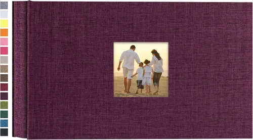 Vista 10 de potricher - Álbum de fotos pequeño para 100 fotos de 4 x 6 pulgadas, con portada de lino con foto, familiar, para bodas, aniversarios, bebés o Beige