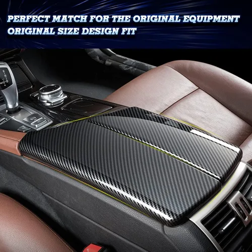 Vista 5 de x xotic tech Funda para reposabrazos central para interior del automóvil, con patrón de fibra de carbono, caja de almacenamiento, protector de tapa