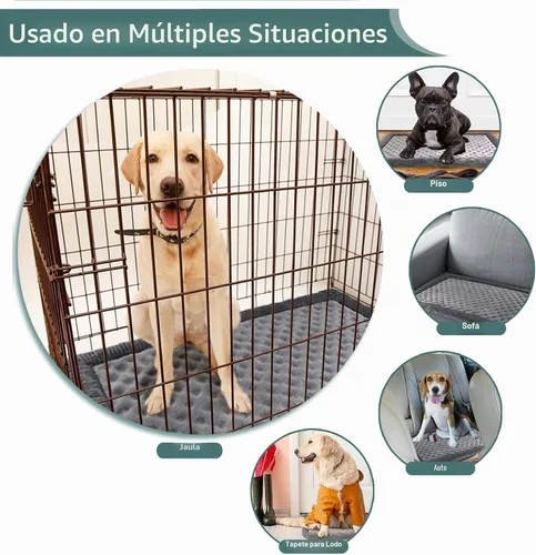 Vista 5 de Almohadilla para jaula de perro 24x17 pulgadas gris, colchoneta de cama de espuma viscoelástica para perro pequeño y gato, lavable, cama para dormir