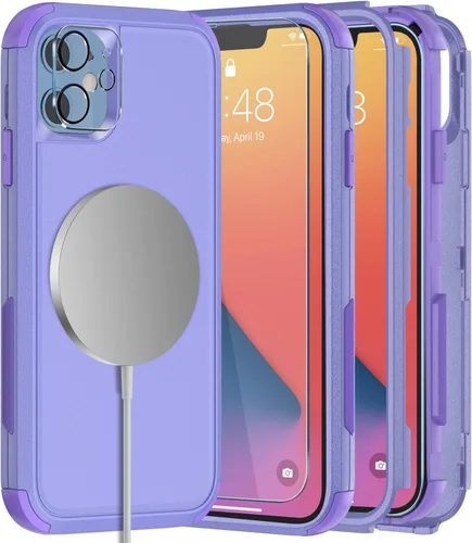 Vista 11 de Diverbox Funda para iPhone 11 [A prueba de golpes] [A prueba de caídas] [Protector de pantalla de vidrio templado], Funda de teléfono de Protección