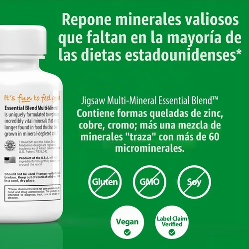 Vista 3 de Jigsaw Health Mezcla esencial multimineral 90 cápsulas 90 porciones