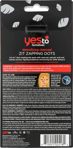 Vista 2 de Yes To Tomates - Puntos desintoxicantes de carbón Zit Zapping, rojo, 24 unidades (1025182)