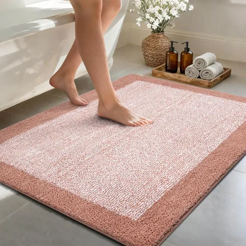 Vista 32 de Alfombras de baño de 17 x 24 pulgadas, antideslizantes, lavables, color gris, para bañera, tapete de baño para baño, tapete suave y absorbente
