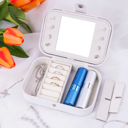 Vista 4 de Uygafly Organizador de joyas Estuche de joyería de moda para viaje, organizador de viaje personalizado, regalos para adolescentes, regalos