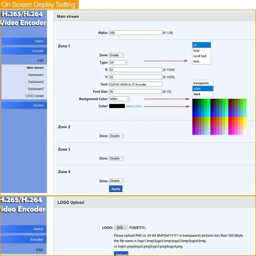 Vista 6 de Codificador de vídeo HDMI H.265/H.264 para transmisión en vivo en Facebook YouTube Ustream Wowza Streaming Platforms.Support