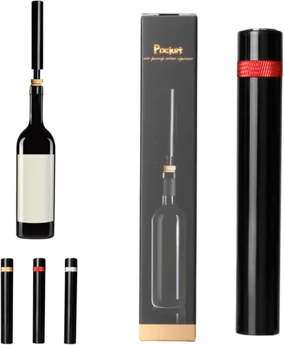 Vista 8 de AeroPop MIni - Abrebotellas de vino, bomba de presión de aire portátil de bolsillo para viajes, para el hogar, restaurante, fiesta (2 unidades, A)