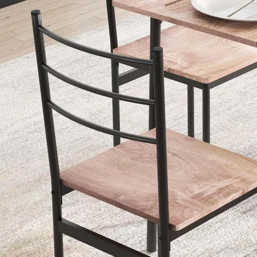 Vista 9 de HOMCOM Juego de mesa de comedor de 5 piezas para 4, mesa y sillas de cocina que ahorran espacio, juego de comedor rectangular con marco de acero