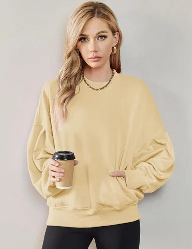 Vista 5 de ZHENWEI Sweatshirts for Women Crewneck Pullover Sweaters with Pockets