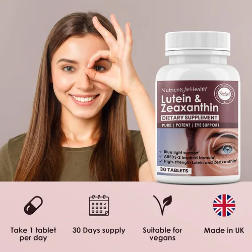 Vista 4 de Rawleigh Luteína y zeaxantina: 30 tabletas pequeñas veganas con 12 mg de luteína y 4 mg de zeaxantina (carotenoides maculares), inspirado