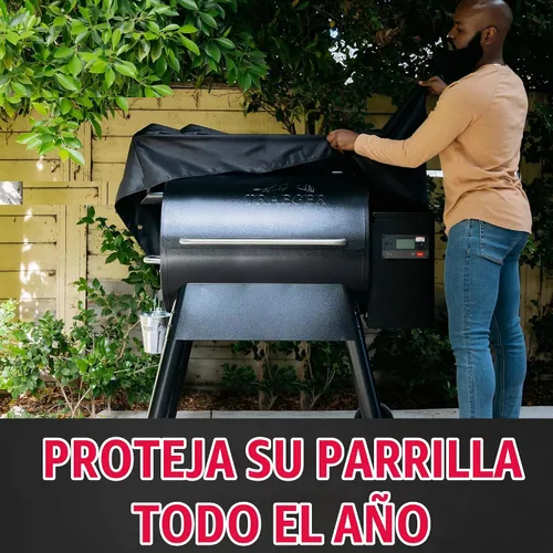 Vista 7 de Grillman - Resistente funda para parrilla de pellets, compatible con Traeger Pro Series 22, 575, modelos Elite, Lone Star Elite, Pro 20