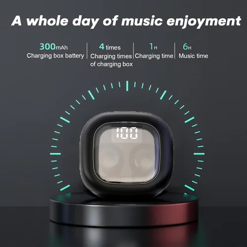 Vista 3 de Loluka Auriculares Bluetooth ultra pequeños inalámbricos invisibles para dormir cómodos y fáciles para todo tipo de oídos, auriculares inalámbricos