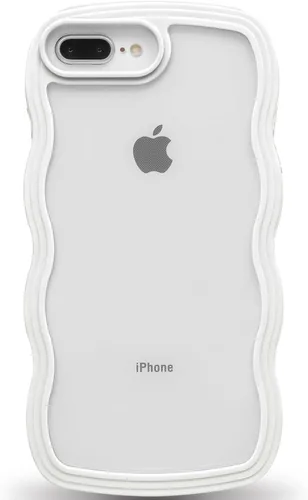 Vista 139 de Anuck Funda para iPhone 13 Pro con borde ondulado, diseño trasero transparente, agarre antideslizante, forma de marco rizado ondulado, a prueba
