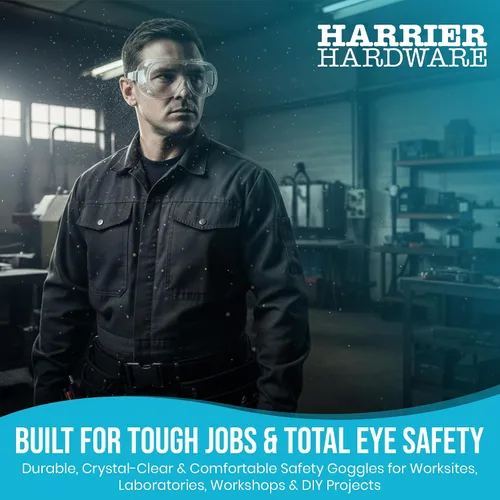 Vista 7 de Harrier Hardware Gafas de seguridad para los ojos, gafas ventiladas antivaho resistentes a los arañazos