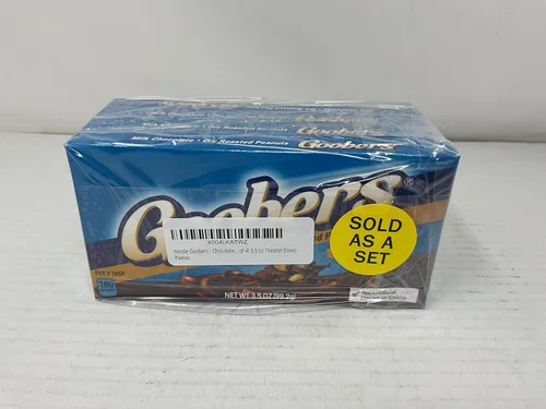 Vista 3 de Nestle Goobers - Cacahuetes cubiertos de chocolate (paquete de 4) cajas de teatro de 3.5 onzas