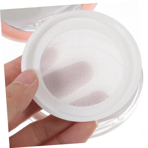 Vista 8 de CALLARON Caja de polvo con espejo, esponjas de maquillaje para base, maquillaje de soplo, rubor, maquillaje, contenedor de polvo recargable, esponja