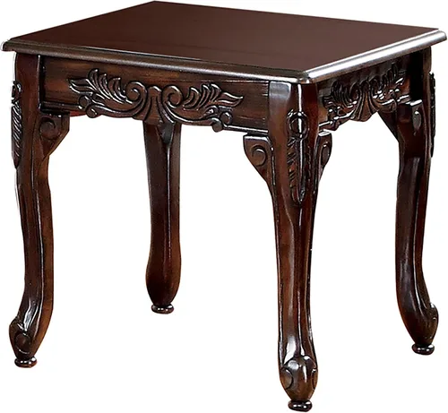 Vista 5 de Furniture of America Alice - Juego de mesa auxiliar de madera maciza de 3 piezas, color cereza oscuro