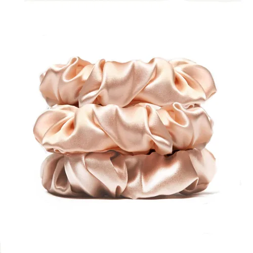 Vista 9 de Michooyel 100% seda de morera, bandas elásticas para el cabello, para mujeres y niñas, cabello rizado, sin daños, soporte para cola de caballo