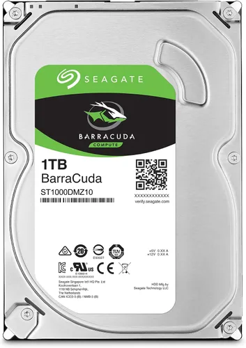 Vista 2 de Seagate BarraCuda - Disco duro interno de 1 TB, SATA de 3.5 pulgadas, 6 Gb/s, 7200 RPM, 64 MB de caché, para computadora de escritorio PC