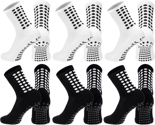 Vista 8 de Elfcool Calcetines de fútbol con agarre, 4/6 pares de almohadillas antideslizantes de agarre atlético calcetines de fútbol para hombres y mujeres
