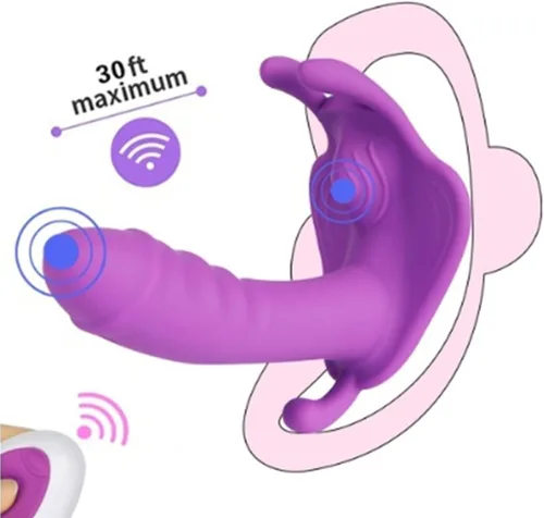 Vista 2 de Vibrador de 10 velocidades, vibrador invisible de mariposa, vibrador de punto G, masturbador de control remoto, juguetes sexuales para mujeres