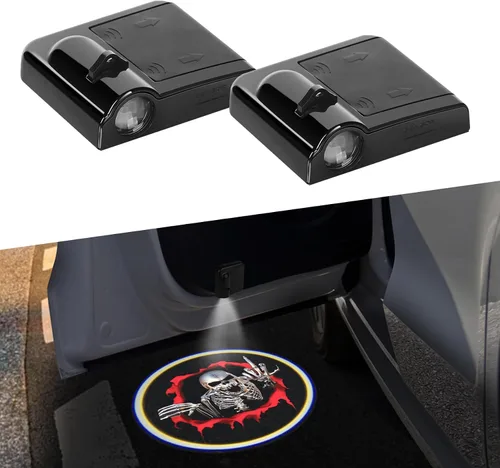 Vista 12 de Zufoty 2PCS Luces Proyectoras para Puertas de Automóvil, Proyector de Logo LED para Puerta de Automóvil, Luz LED Inalámbrica de Cortesía, Luces