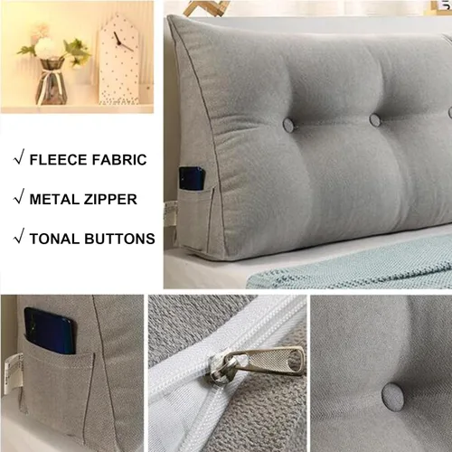 Vista 2 de Almohada triangular de lectura para reposo en cama, cojín grande para cabecero, respaldo, almohada de cuña para adultos, soporte lumbar