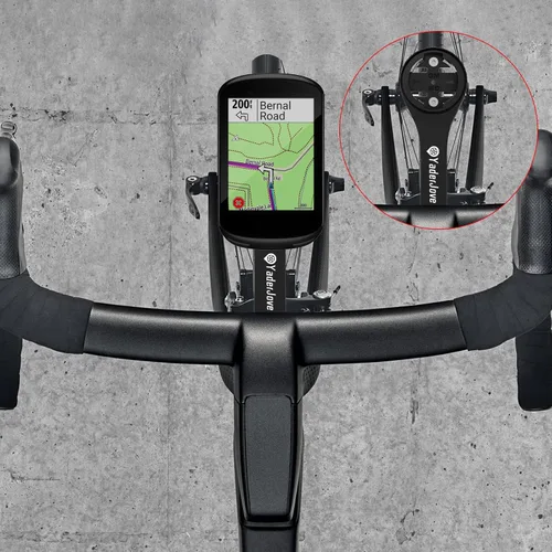 Vista 3 de Soporte para computadora de bicicleta, soportes delanteros para bicicletas de carretera, manillar integrado, montaje combinado de computadora
