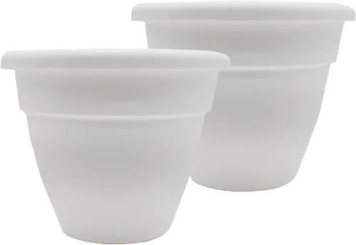 Vista 16 de The HC Companies, Caribbean - Maceta de plástico y ligera de 6 pulgadas para interiores y exteriores, maceta para hierbas y flores, color negro