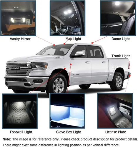 Vista 3 de 12 piezas de luces LED interiores de repuesto para Ram 2009 2010 2011 2012 2013 2014 2015 2016 2017 2018 Dodge Ram 1500 2500 3500, paquete