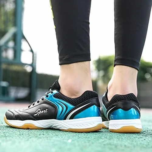 Vista 5 de Zapatos de pickleball para hombre, ligeros, antideslizantes, de bádminton, de caña baja, para interiores y exteriores, zapatos de entrenamiento