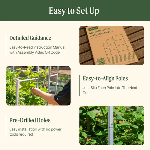 Vista 4 de Vego Garden Sistema modular de enrejado de pared, 8.0 pies de largo para camas de jardín de 2.0 x 8.0 pies (9 en 1), enrejado de jardín para plantas