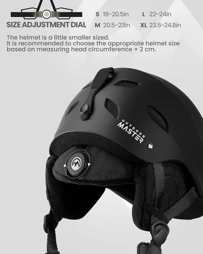 Vista 3 de OutdoorMaster Kelvin - Casco de esquí y snowboard para hombres, mujeres y jóvenes Adjustable Dial Fit Snow Helmet with ASTM Certified,14 Vents for