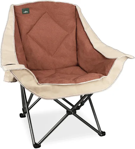Vista 14 de Northroad Silla de campamento plegable, silla de campamento portátil de gran tamaño con soporte para tazas, silla de césped acolchada resistente