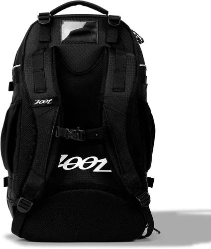 Vista 4 de Zoot Ultra Tri Bag, mochila de transición de triatlón con almacenamiento húmedo para hombres y mujeres atletas, día de carrera, viajes y tren, negro