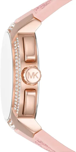 Vista 2 de Michael Kors Sidney - Reloj de cuarzo de acero inoxidable con correa de silicona para mujer
