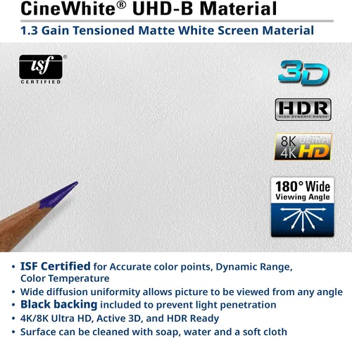 Vista 8 de Elite Screens Yard Master Plus, pantalla de proyector portátil ajustable con ajuste de altura 16:9 de 250 pulgadas, proyección frontal de cine 4K HD