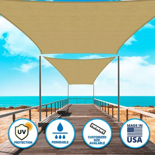 Vista 7 de Houssity - Toldo para toldo de 19 x 35 pies, color beige tostado, para patio, cubierta, cochera, entrada, piscina, pérgola