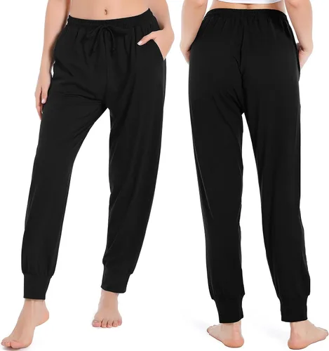 Vista 2 de Annenmy Pantalones deportivos de yoga para mujer de cintura alta, pantalones deportivos casuales con cordón, cómodos pantalones de descanso