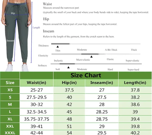 Vista 6 de Oalka Pantalones cargo de senderismo para mujer, ligeros, con bolsillos de viaje, de secado rápido