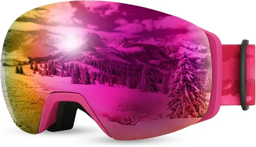 Vista 12 de FEISEDY Over-Glasses Ski/Snowboard Goggles for Men Women Youth B0020 Revoblue Vlt 16%