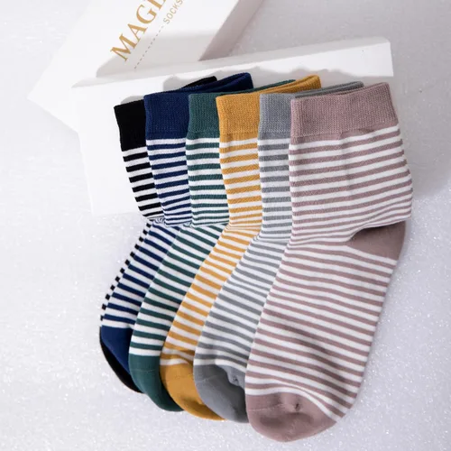 Vista 4 de MAGIARTE Calcetines cortos para mujer, de algodón peinado, estilo casual, atléticos, de un cuarto de pantorrilla, paquete de 6