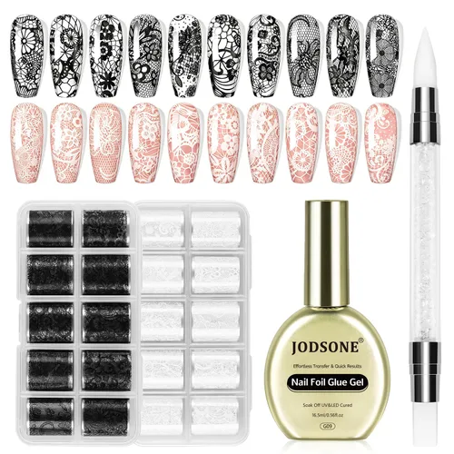 Vista 8 de JODSONE Pegamento de lámina de uñas 0.6 fl oz, gel de transferencia de A2