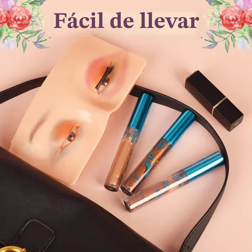 Vista 6 de JimKing - Tabla de maquillaje para practicar maquillaje, para profesionales y principiantes, modelo realista 3D para extensiones de pestañas