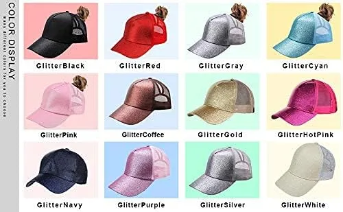 Vista 7 de Gorra de béisbol desgastada con tiras cruzadas, gorra de béisbol desgastada, gorra de cola de caballo alta para mujer