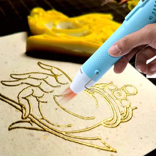 Vista 5 de Mofa - Pistola de calor, mini pistola de aire caliente, herramientas de pistola retráctil con soporte para bricolaje en relieve y secado de pintura