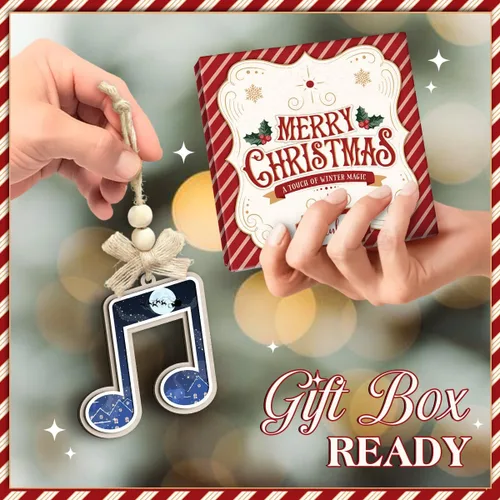 Vista 7 de Adorno de Navidad con notas musicales, adornos de notas musicales para músicos, amantes de la música, hombres y mujeres, idea de intercambio